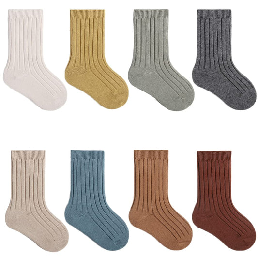 Adeimoo Baby Girls Boys Cotton Socks Unisex Baby Solid Color Ankle Socks for Infant Toddlers Kids 3-12 Months