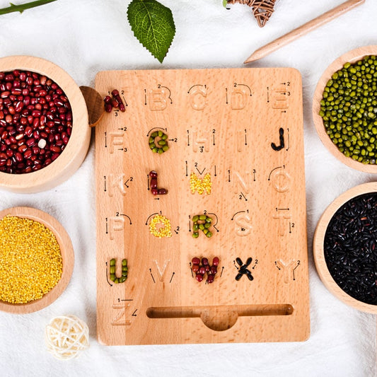 Wooden Montessori Lettering Board with Grooves