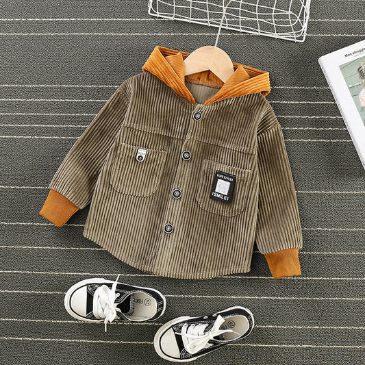 Kids Casual Hooded Jacket for Baby Boys in Cotton